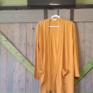Women's Mustard Open Front Cardigan